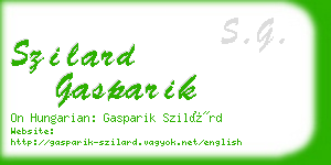 szilard gasparik business card